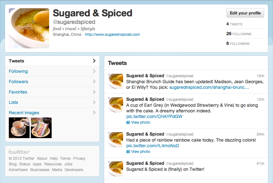 Sugared & Spiced on Twitter